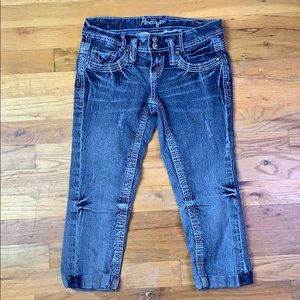 AMETHYST CROP CAPRI CUFF BLUE JEANS Size 0 Junior